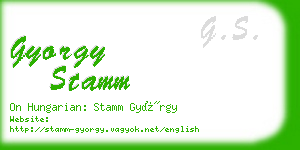 gyorgy stamm business card